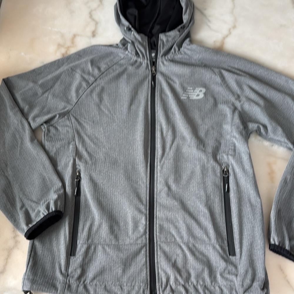 New Balance Heather Gray Hooded Jacket Sz S/M Loose Fit - Picture 4 of 10